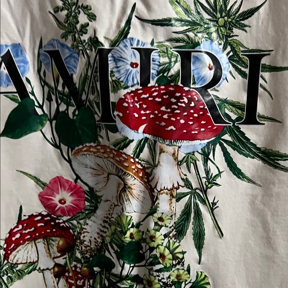 AMIRI White Tee with Botanical Graphic - Picture 4 of 4